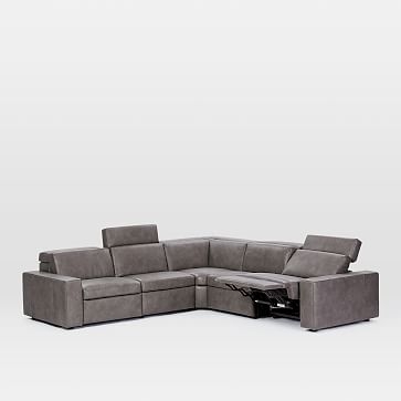 Enzo Reclining 5-Seater Sectional Set 5, with Storage Leather Arms - Image 0