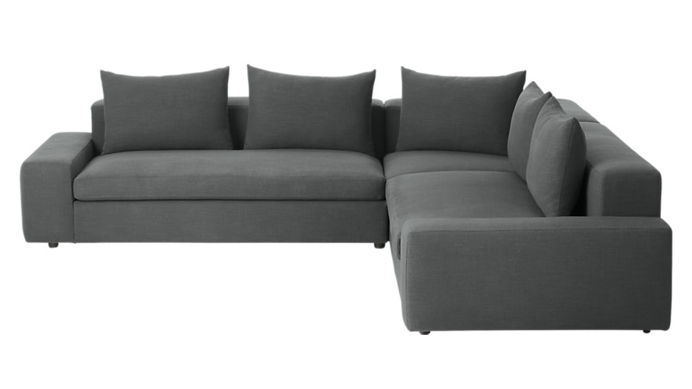 arlo 3-piece iron grey wide arm sectional sofa - Image 1