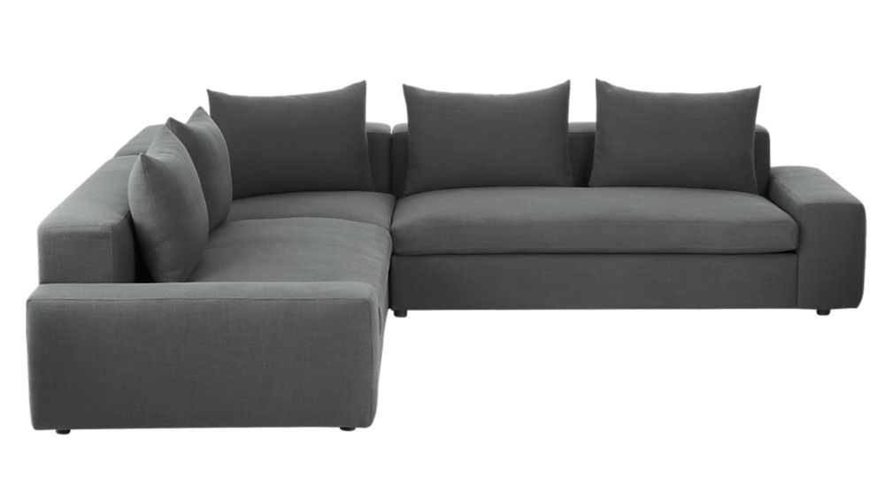 arlo 3-piece iron grey wide arm sectional sofa - Image 2