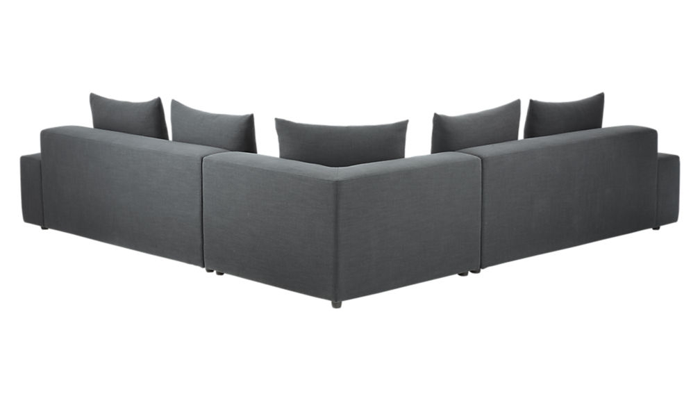 arlo 3-piece iron grey wide arm sectional sofa - Image 3