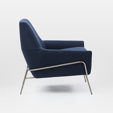 Lucas Wire Base Chair, Astor Velvet, Evergreen, Polished Nickel - Image 2