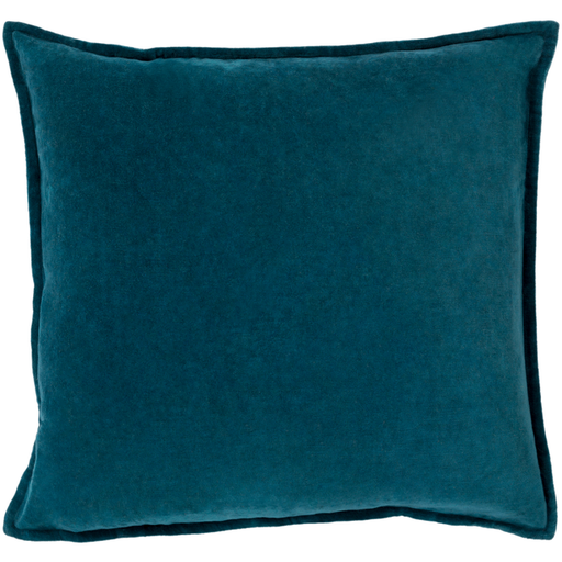Cotton Velvet CV-004 - Color (Pantone TPX): Teal(19-4826) - 22" x 22"  Pillow Shell with Down Insert - Image 0