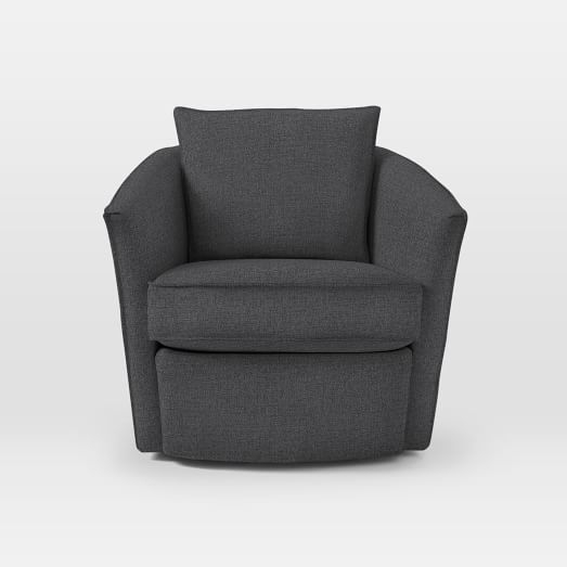 Duffield Swivel Chair-PEBBLE WEAVE, CHARCOAL - Image 0