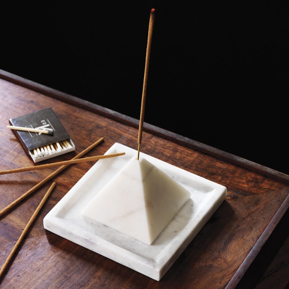 SAIC pyramid incense burner with tray - Image 0