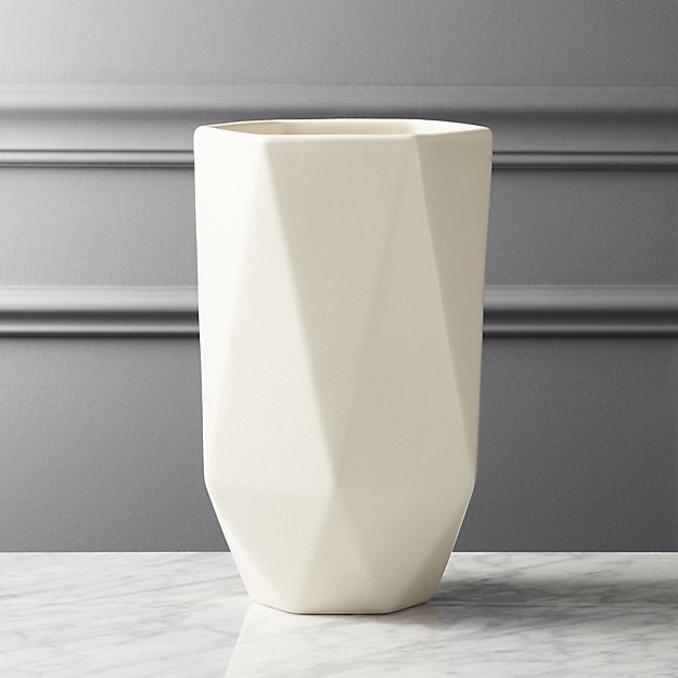 liv ivory faceted vase - Image 0