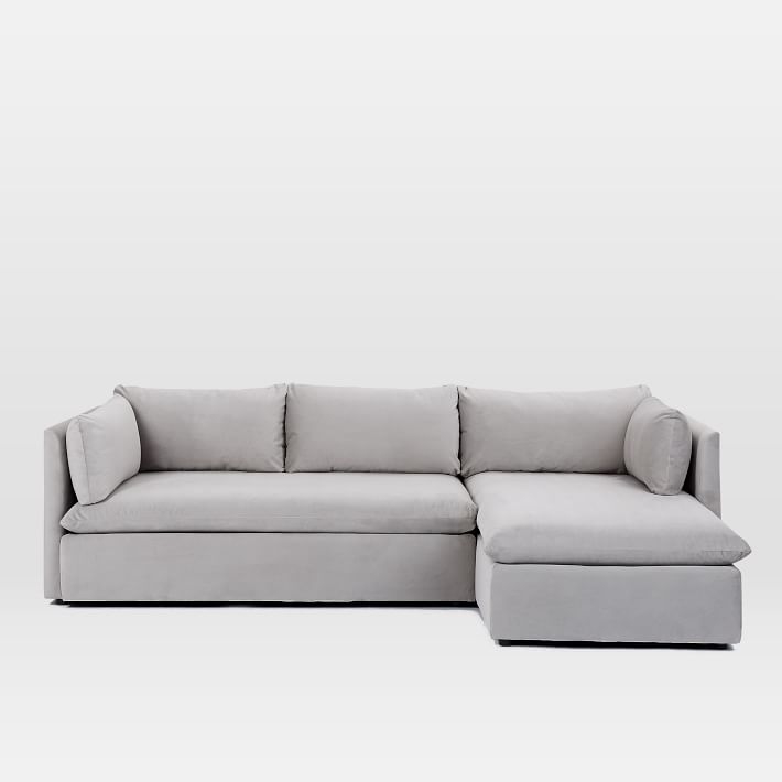 Shelter 2-Piece Chaise Sectional - Dove Gray -Left Arm Sofa Right Arm Chaise - Image 1