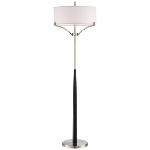 Avery Black and Brushed Nickel Column Floor Lamp - Image 0