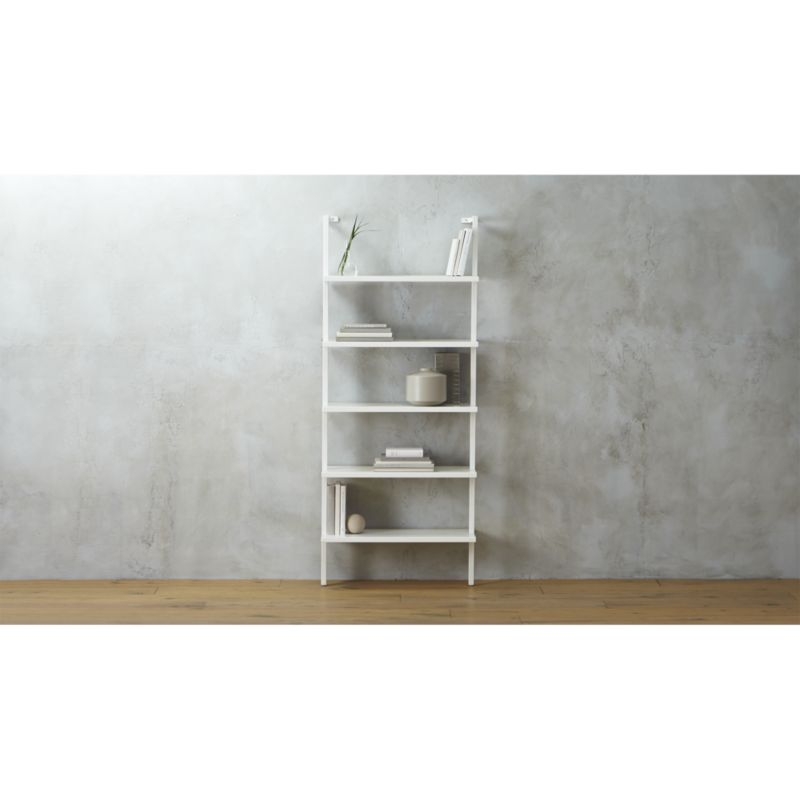 "stairway white 96"" wall mounted bookcase" - Image 0