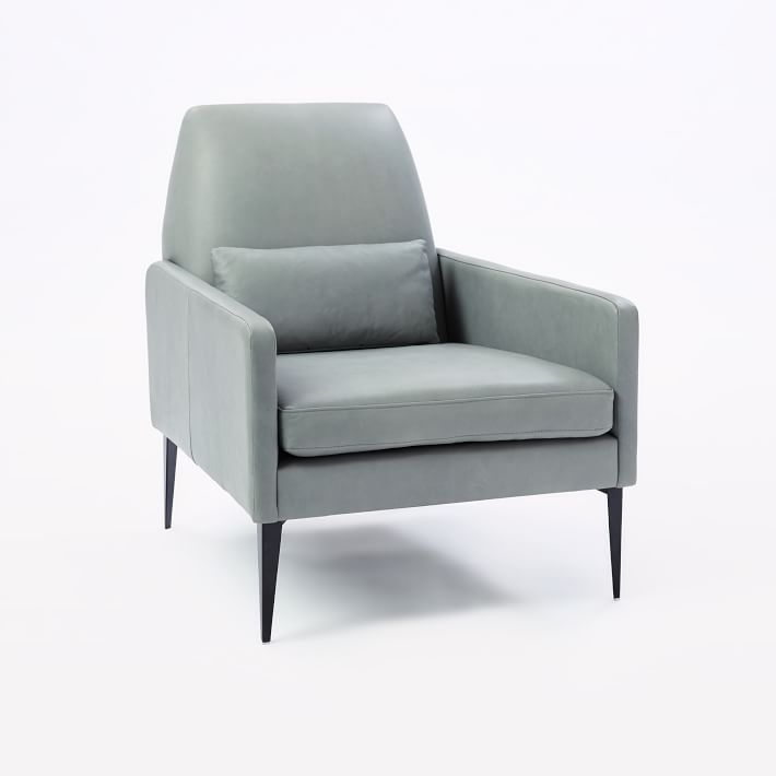 Smythe Chair, Leather, blue stone - Image 0