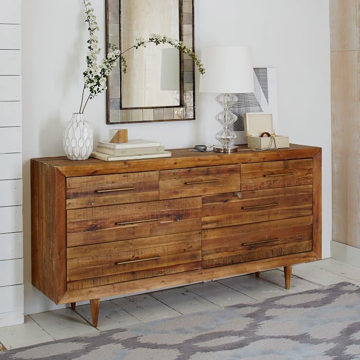 Alexa Reclaimed Wood 7-Drawer Dresser - Honey - Image 3