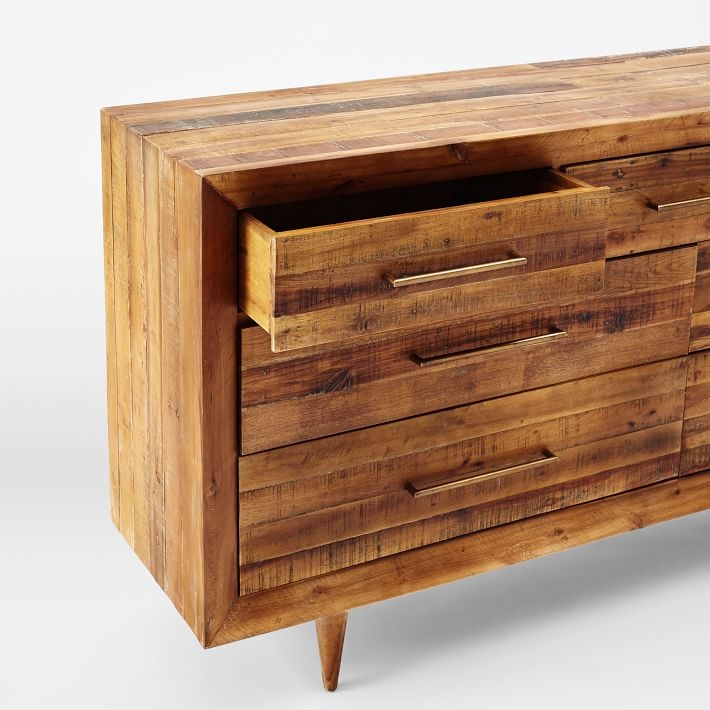 Alexa Reclaimed Wood 7-Drawer Dresser - Honey - Image 4