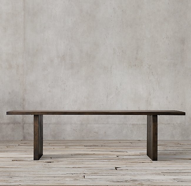 RECLAIMED RUSSIAN OAK PLANK RECTANGULAR DINING TABLE - Image 0