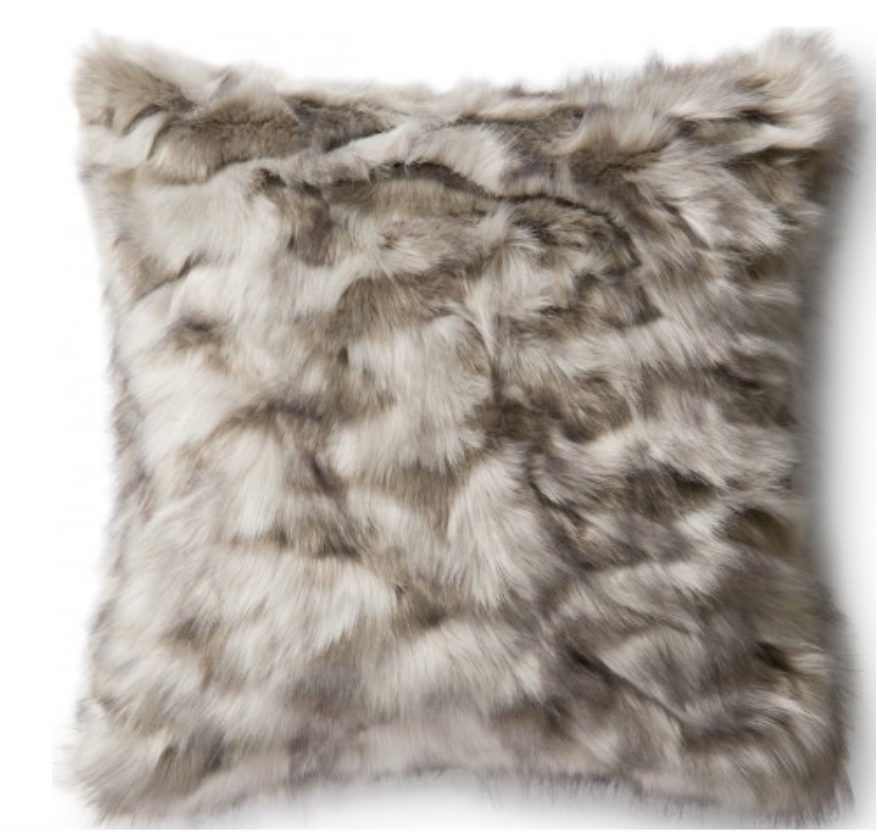 Rue Pillow, Cream and Gray - poly filled - Image 0