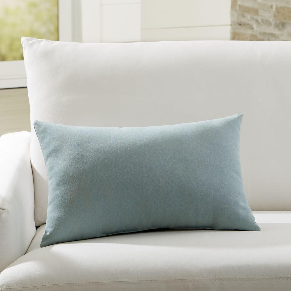 Sunbrella ® 20"x13" Spa Blue Outdoor Lumbar Pillow - Image 0