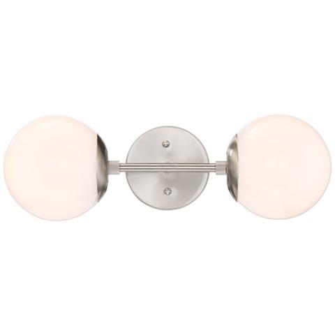 Possini Euro Oso 6" High Opal Glass Brushed Nickel Sconce - Image 1