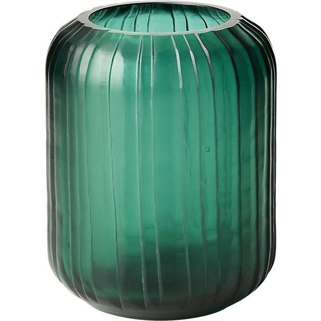 cruz teal glass vase - Image 0