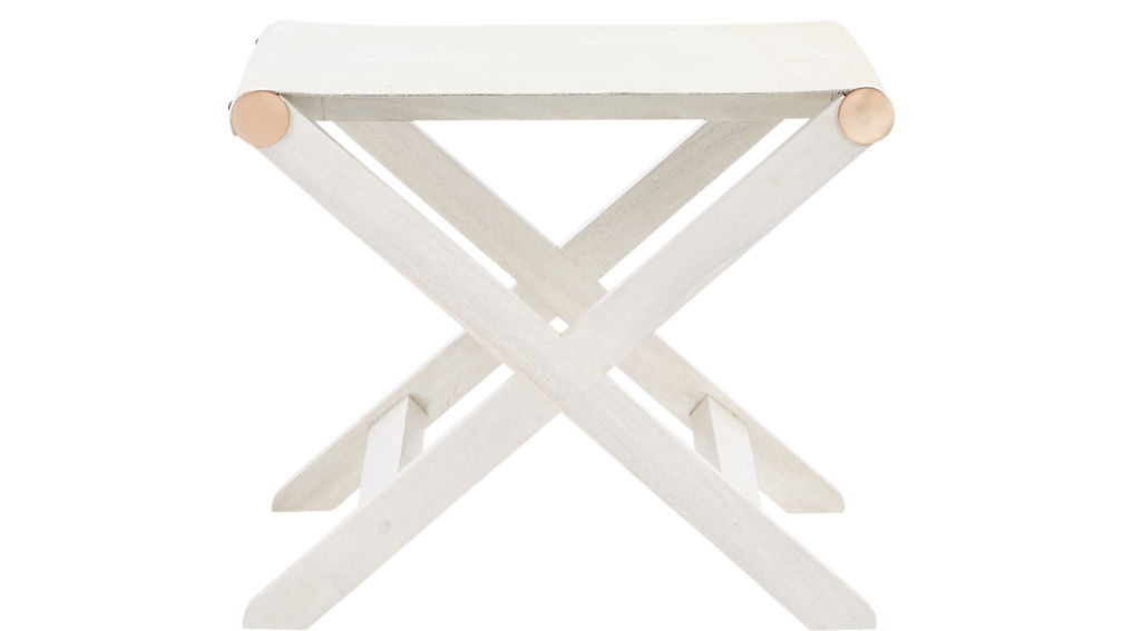 Curator white cowhide stool-table - Image 0