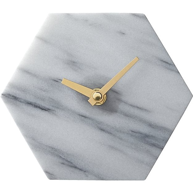 hex marble desk clock - Image 0