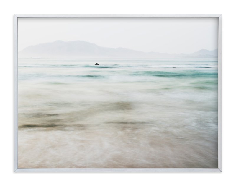 The Pacific Wall Art -40"x30" Brushed Silver Frame No Border - Image 0