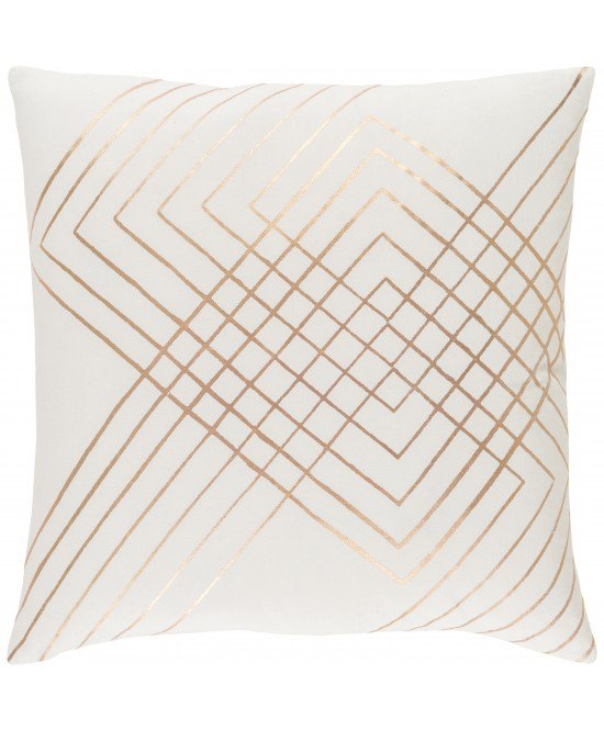 Intersect Pillow - Cream - 22" x 22" - Poly Filled - Image 0