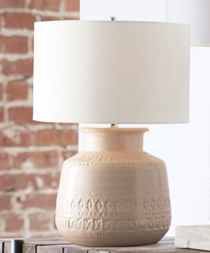 Emma Ceramic Round Table Lamp - Image 1