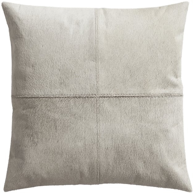 18" abele white cowhide pillow with down-alternative insert - Image 0