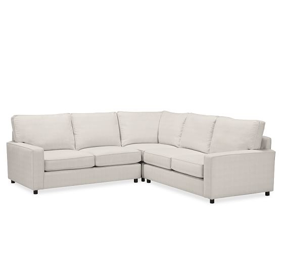PB COMFORT SQUARE ARM UPHOLSTERED 3-PIECE L-SHAPED SECTIONAL WITH CORNER - Image 0