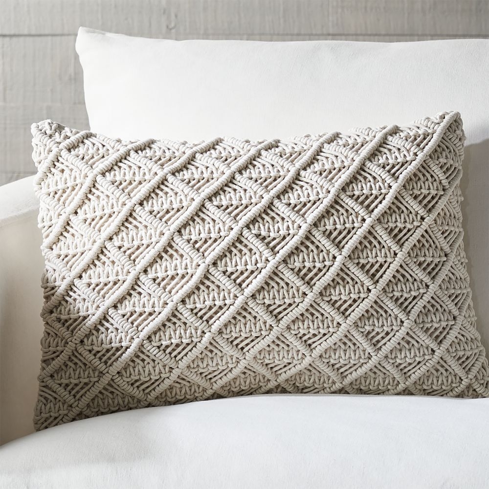 Cayette 22x15 Knit Pillow with Feather-Down Insert - Image 0