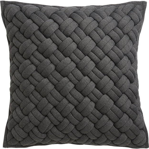 20" jersey dark grey interknit pillow feather down - Image 0