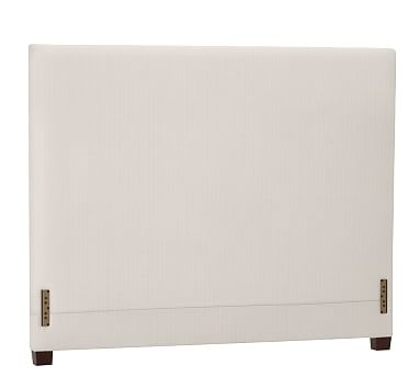 Raleigh Upholstered Square Queen Headboard without Nailheads, twill white - Image 0
