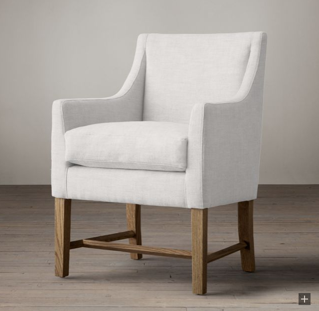 Beekman Fabric Armchair - White - Perennials Performance Classic Linen Weave - Black Oak Drifted (not shown) - Image 0