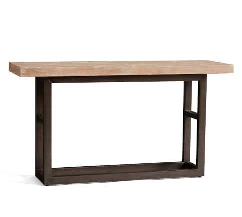 GRIFFIN RECLAIMED WOOD CONSOLE TABLE- dusty safari finish. - Image 0