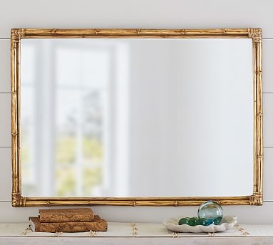 Bamboo Mirror Gold Accent - Image 1