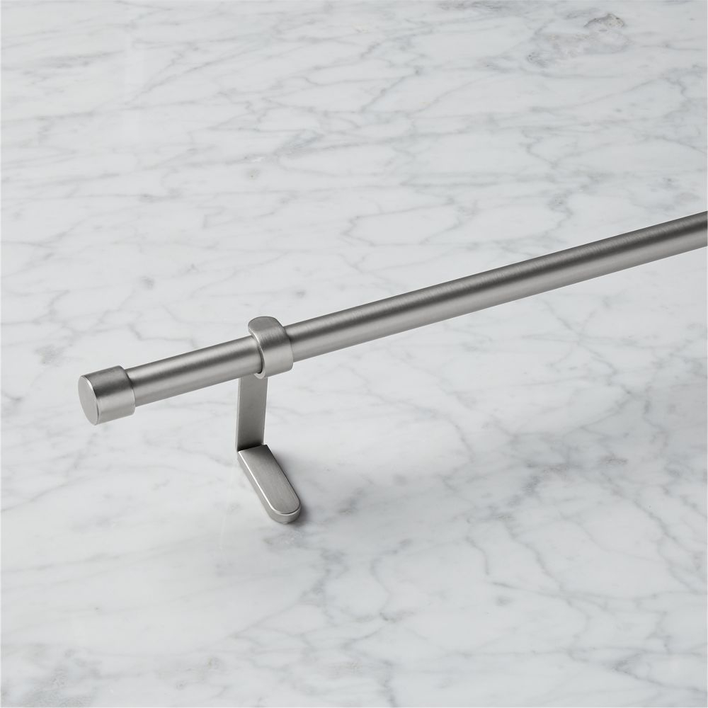 "brushed aluminum curtain rod set 88""-120""x.75""dia." - Image 0