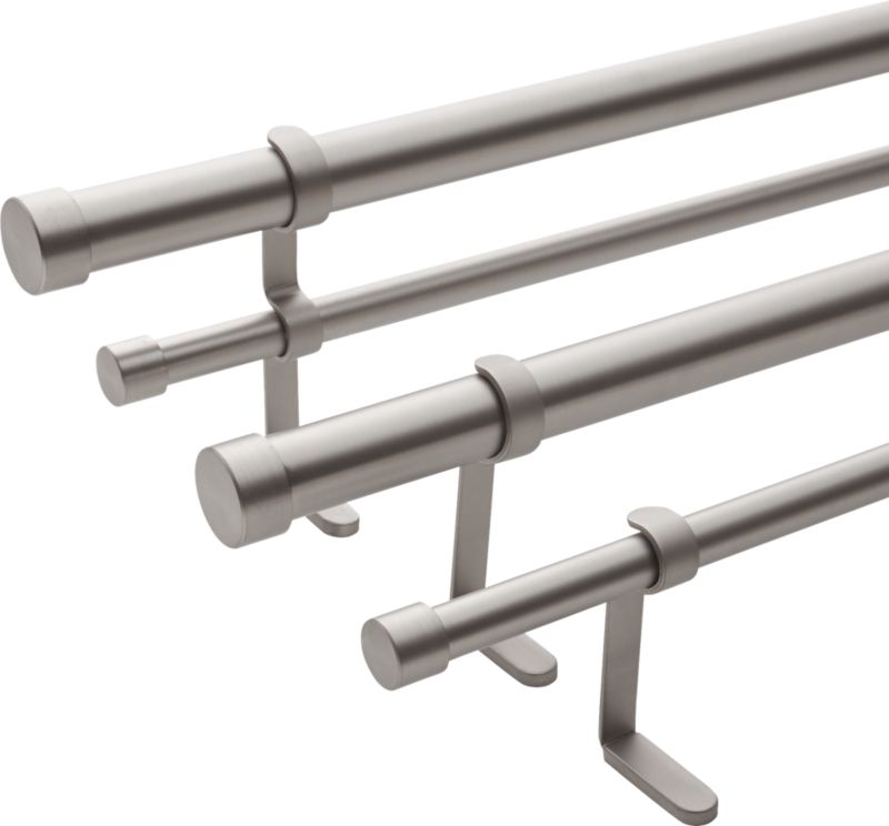 "brushed aluminum curtain rod set 88""-120""x.75""dia." - Image 1