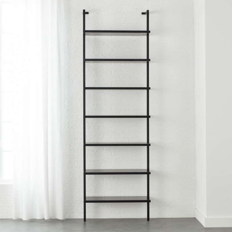 "Stairway Black 96"" Wall Mounted Bookcase" - Image 1
