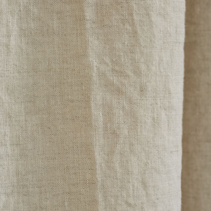 Belgian Flax Linen Curtain, Natural with Blackout Lining (individual) - Image 2