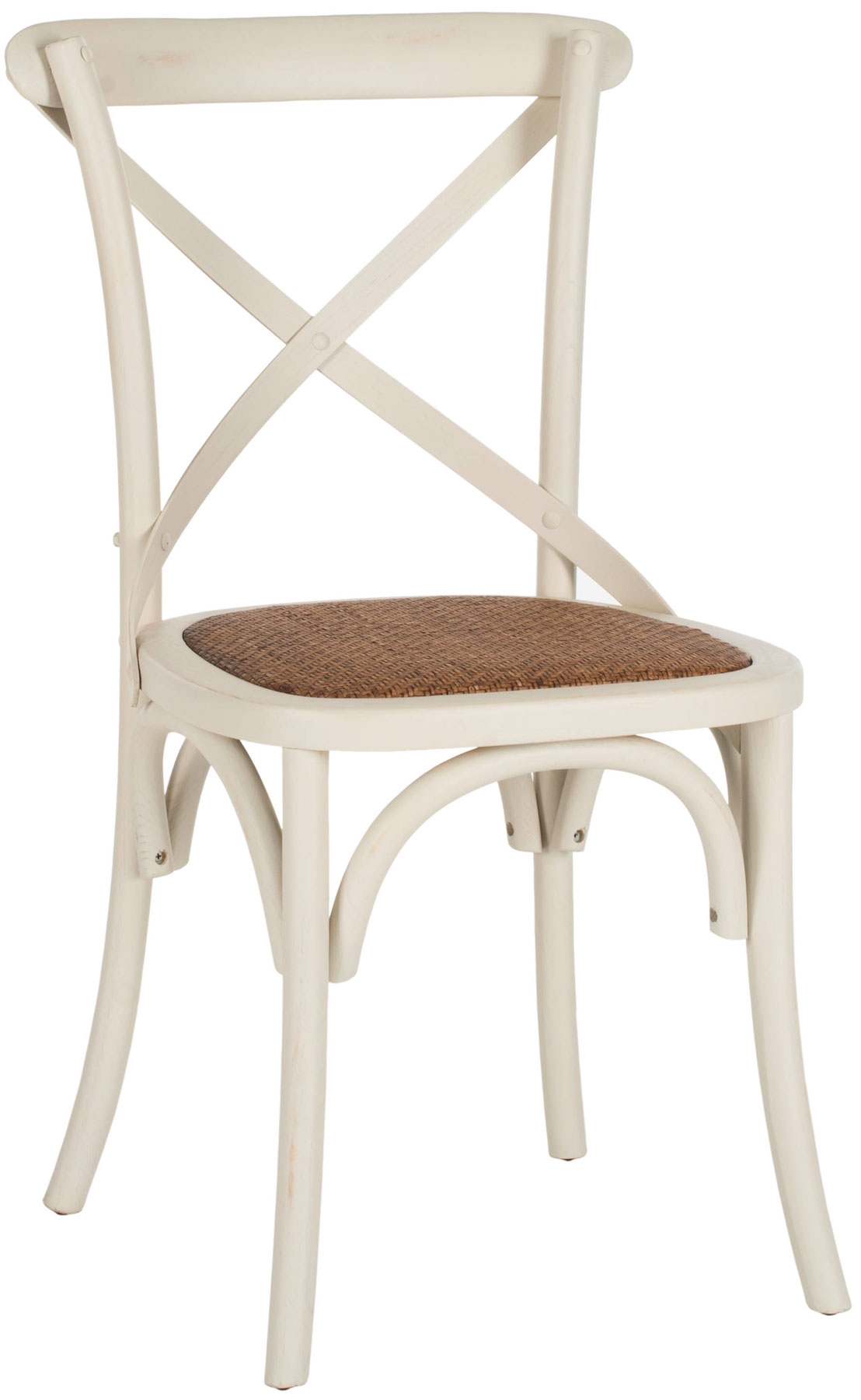 Franklin 18''H X Back Farmhouse Chair (Set Of 2) - Distressed Ivory/Medium Brown - Arlo Home - Image 1