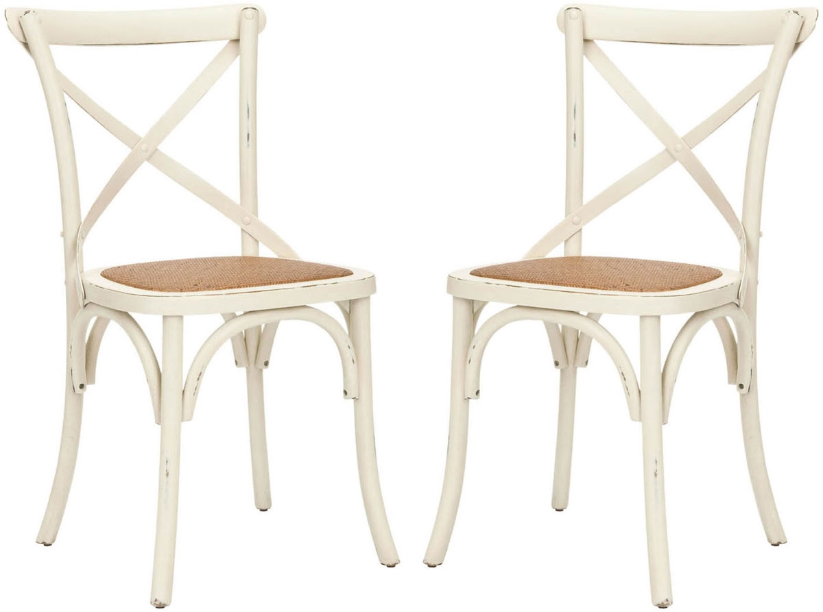 Franklin 18''H X Back Farmhouse Chair (Set Of 2) - Distressed Ivory/Medium Brown - Arlo Home - Image 3
