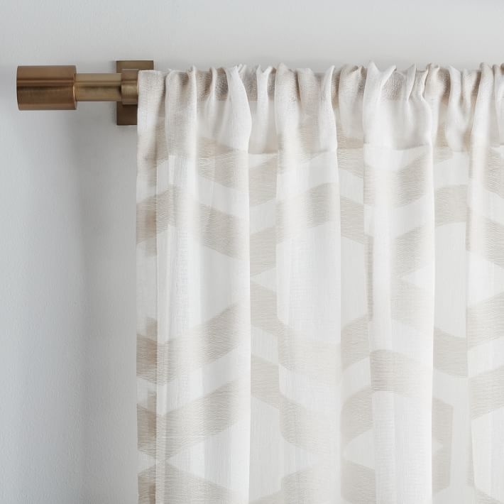 Semi-Sheer Clipped Jacquard Curtain - Image 1