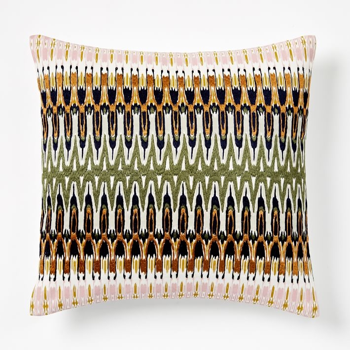 Embroidered Ikat Reflection Pillow Cover - Image 2