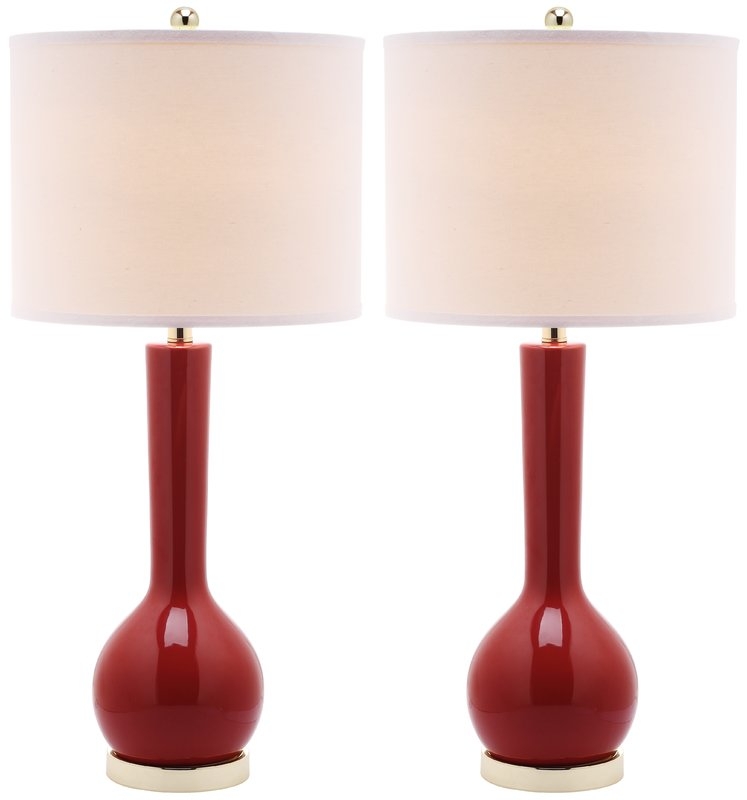 Mae 30.5-Inch H Long Neck Ceramic Table Lamp - Red - Arlo Home - Image 0