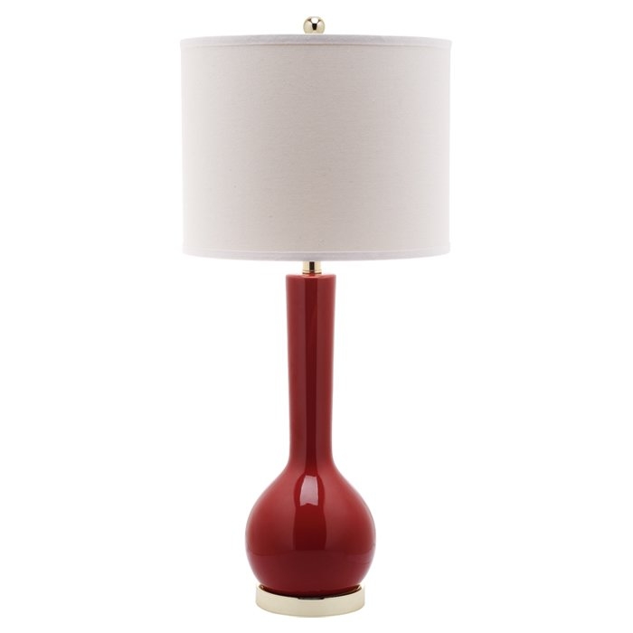 Mae 30.5-Inch H Long Neck Ceramic Table Lamp - Red - Arlo Home - Image 1