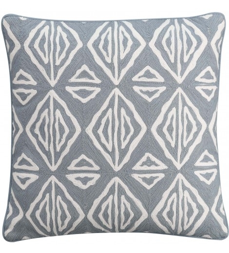 CUPCAKES AND CASHMERE MOROCCAN GEO CREWEL EMBROIDERED PILLOW - Image 0
