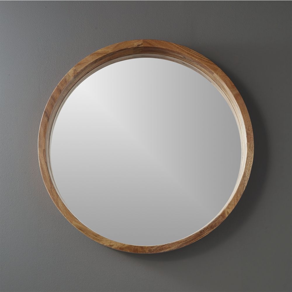 "acacia wood 24"" wall mirror" - Image 0