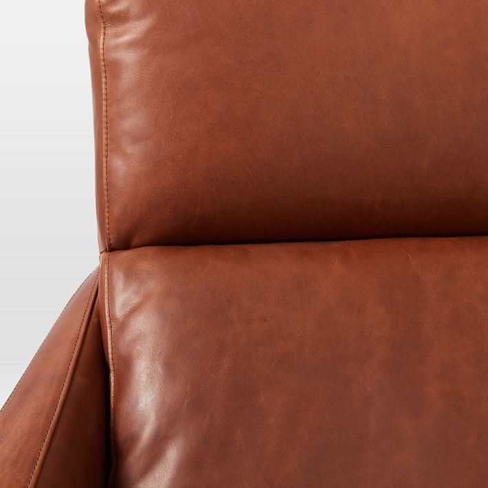 Austin Leather Swivel Armchair - Chestnut - Image 4