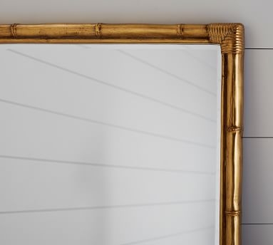 Bamboo Floor Mirror, Gold - Image 2