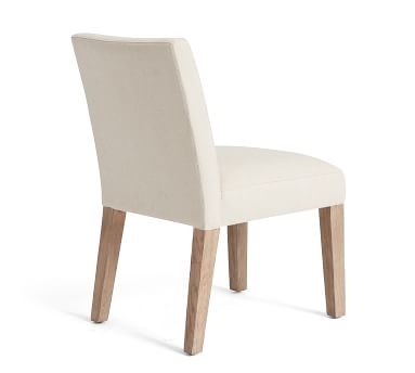 PB Classic Square Arm Upholstered Dining Side Chair, Seadrift Frame, Twill Cream - Image 1