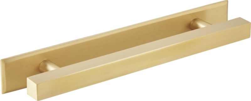 "4"" Square Brushed Brass Handle with Backplate" - Image 3