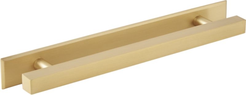 "4"" Square Brushed Brass Handle with Backplate" - Image 4